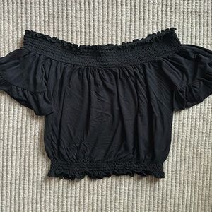 Black off shoulder top